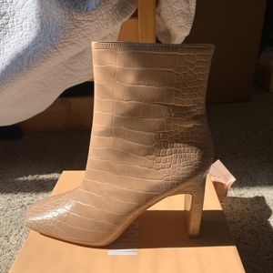 Nude Faux Croc boots